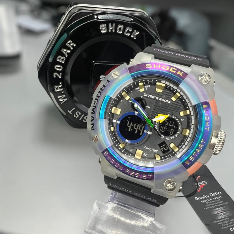 Relógio Masculino Esportivo Militar Anti-Shock Steel à Prova D'Água